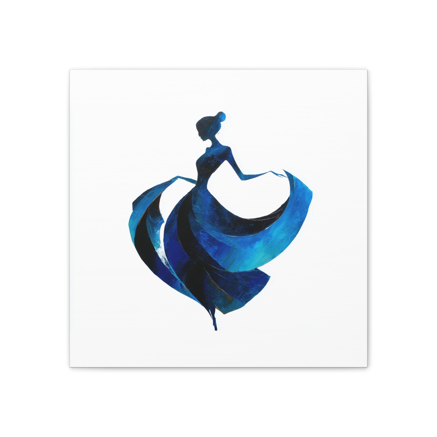 Dancing with the Water Series #2 -Elegant Silhouette Canvas Wall Art, Abstract Decor for Home, Gift for Women, Living Room Artwork, Dance Theme Decoration