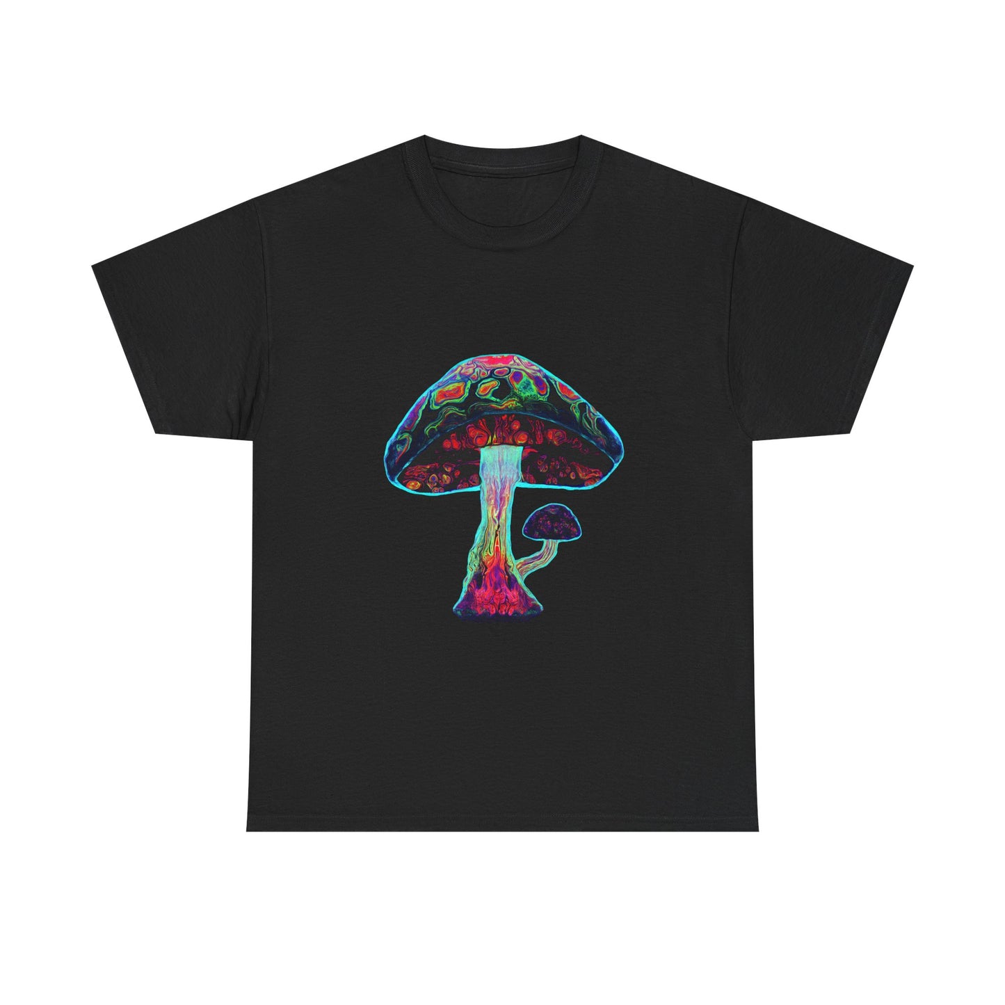 Tie Dye Psychedelic Mushroom 3 -Tee, Unisex Heavy Cotton T-Shirt, Vibrant Graphic Shirt, Perfect for Festivals, Eco-friendly Gift, Casual Wea