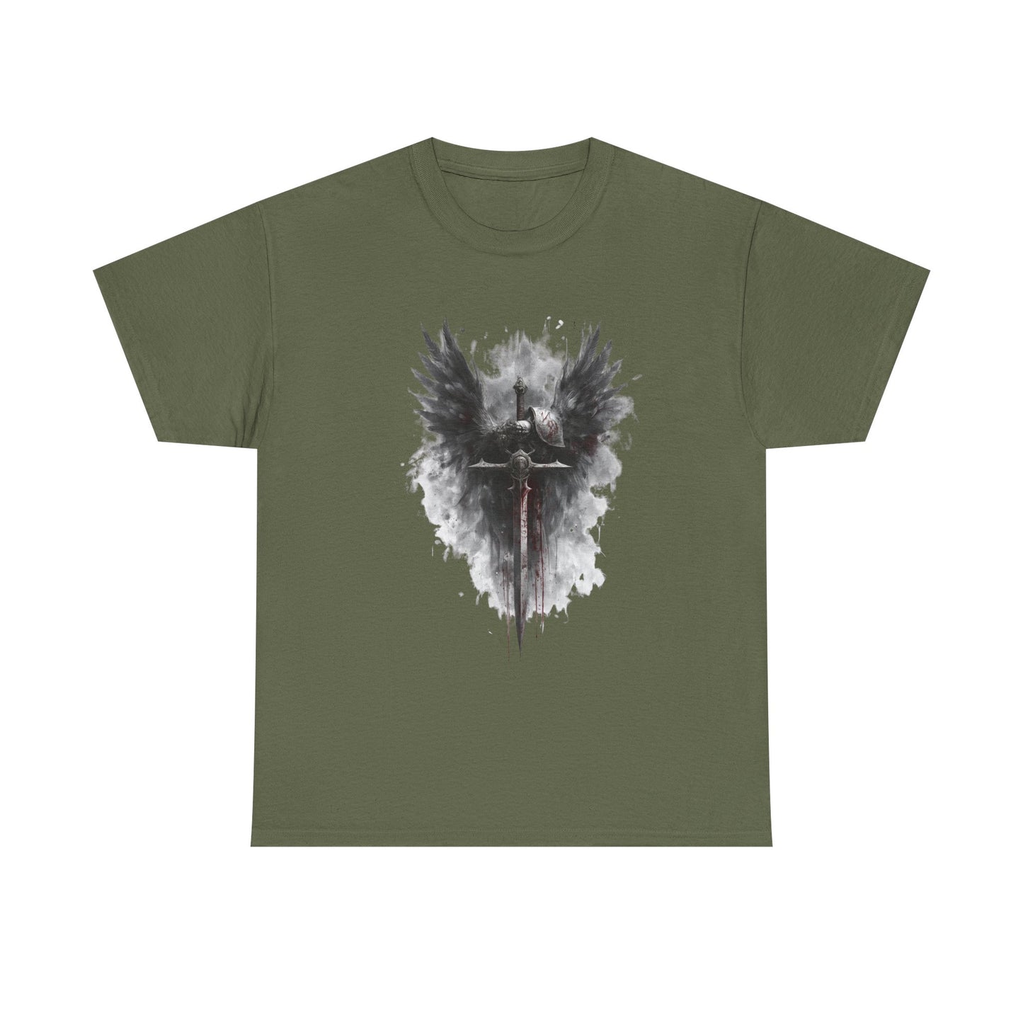 Angel of War T‑Shirt — Gothic Winged Sword Graphic Tee