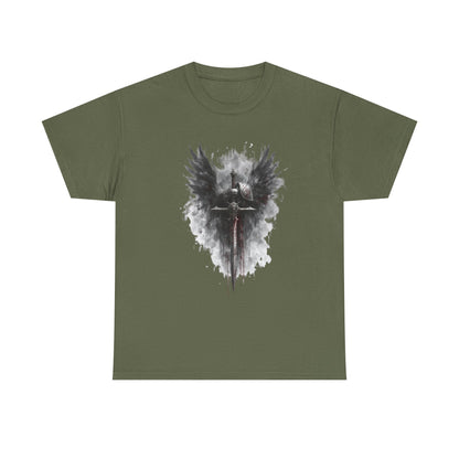 Angel of War T‑Shirt — Gothic Winged Sword Graphic Tee