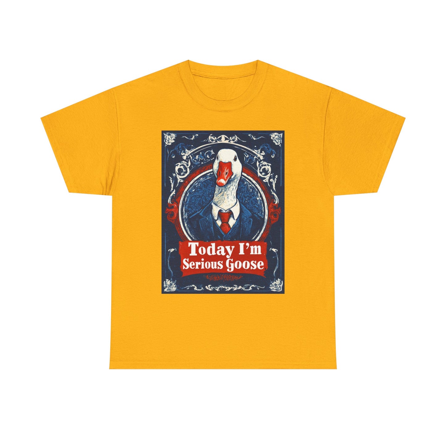 Serious Goose Tee, Funny Graphic T-Shirt, Quirky Unisex Shirt, Unique Gift for Goose Lovers, Perfect for Casual Wear