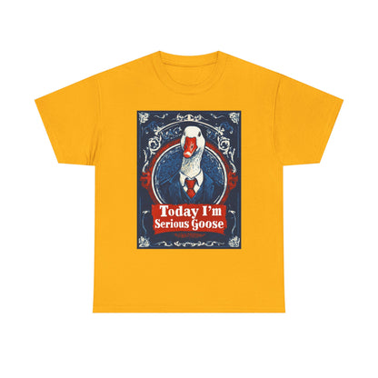 Serious Goose Tee, Funny Graphic T-Shirt, Quirky Unisex Shirt, Unique Gift for Goose Lovers, Perfect for Casual Wear