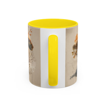 Mushroom Magic Accent Coffee Mug — 11/15oz Ceramic Cup with Woodland Fungi Design