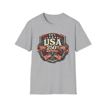 USA 250th Birthday T-Shirt — 1776-2026 Retro American Celebration Tee