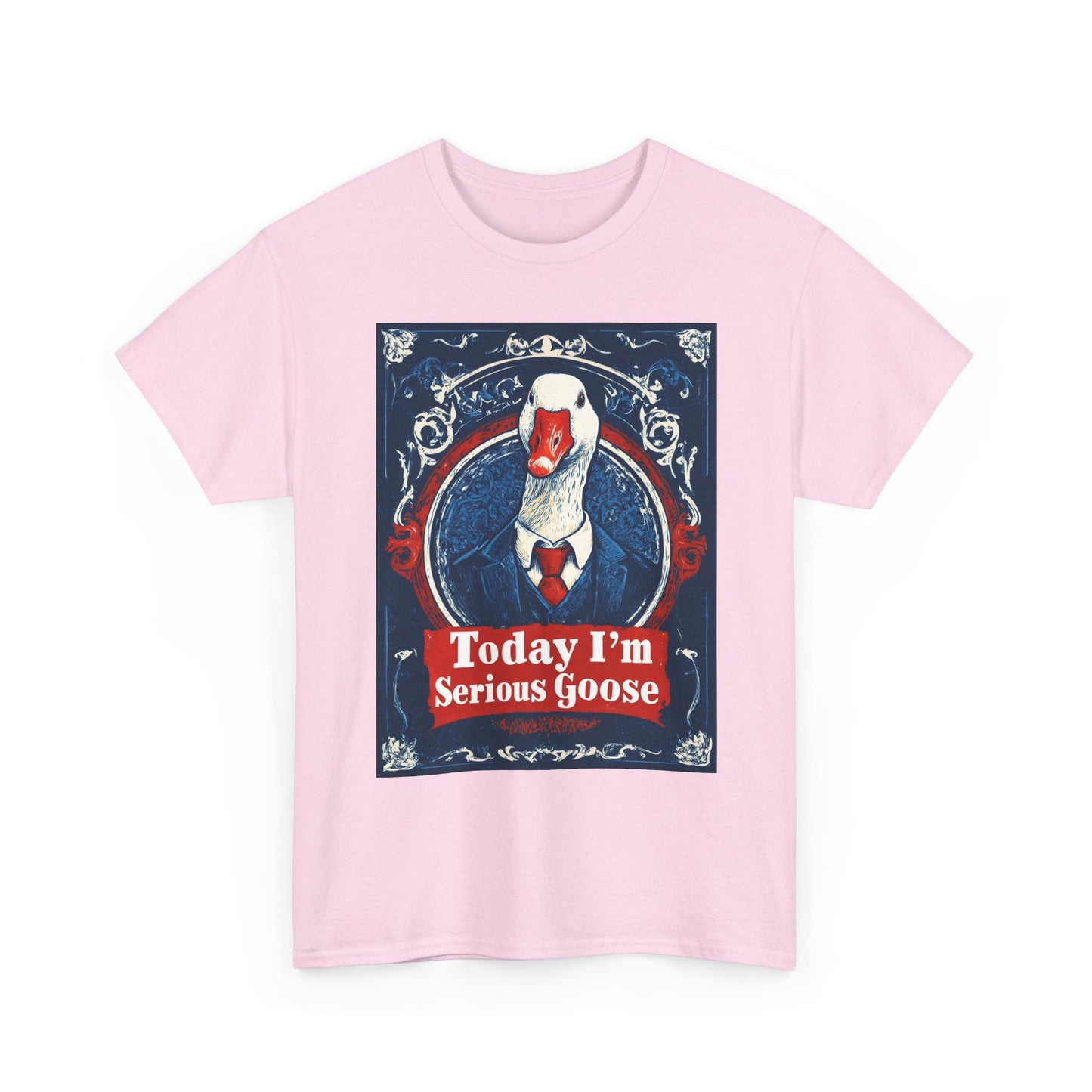 Serious Goose Tee, Funny Graphic T-Shirt, Quirky Unisex Shirt, Unique Gift for Goose Lovers, Perfect for Casual Wear