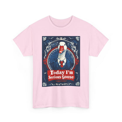Serious Goose Tee, Funny Graphic T-Shirt, Quirky Unisex Shirt, Unique Gift for Goose Lovers, Perfect for Casual Wear
