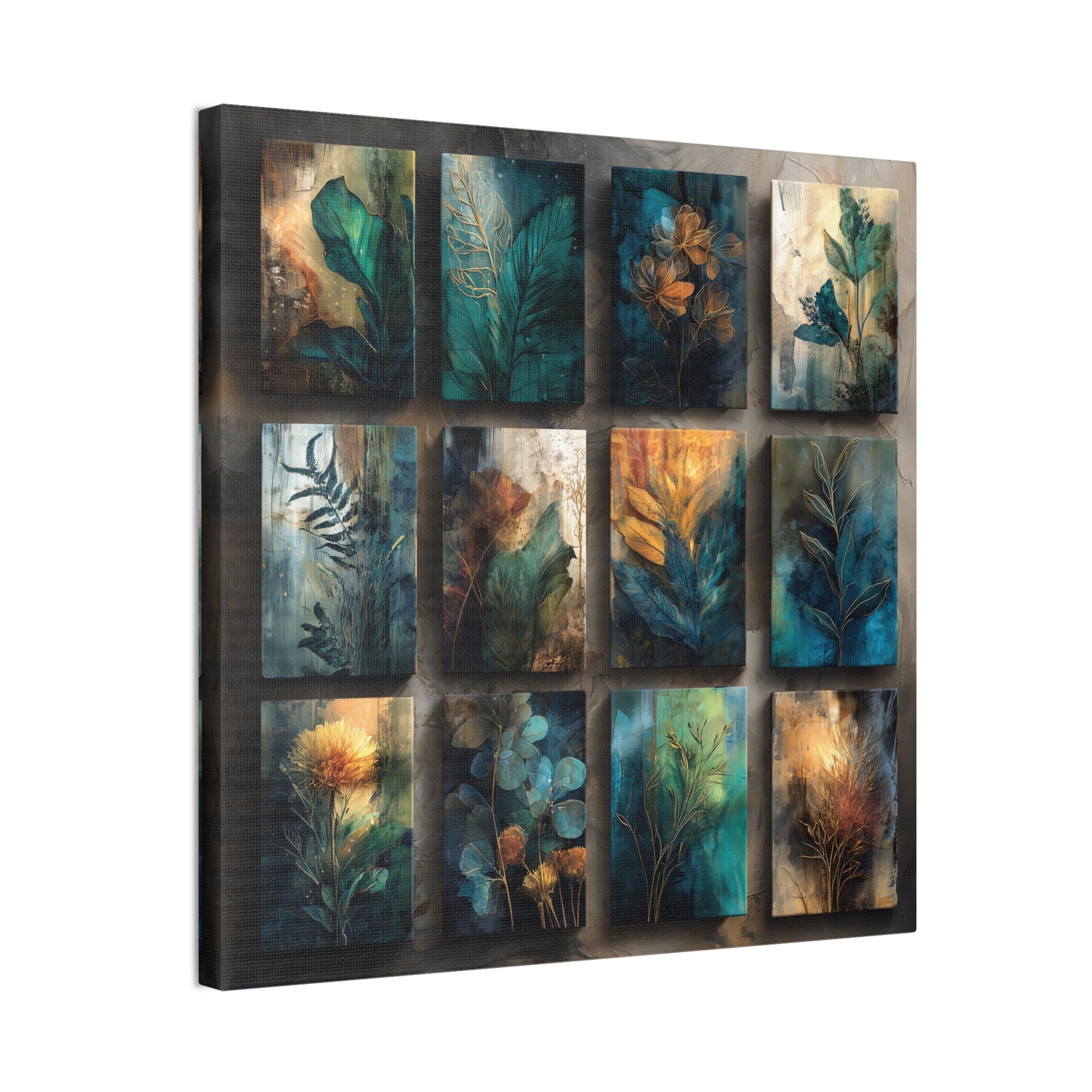 Natures Blue Green Series #3 -Botanical Wall Art, Nature-Inspired Home Décor, Eco-Friendly Canvas Print, Greenery Art Piece, Living Room Wall Hanging