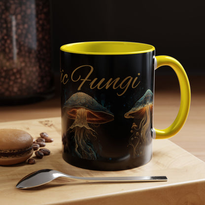 Dark Fantastic Fungi Coffee Mug - Magical Ocean Mushroom Art (11/15oz)