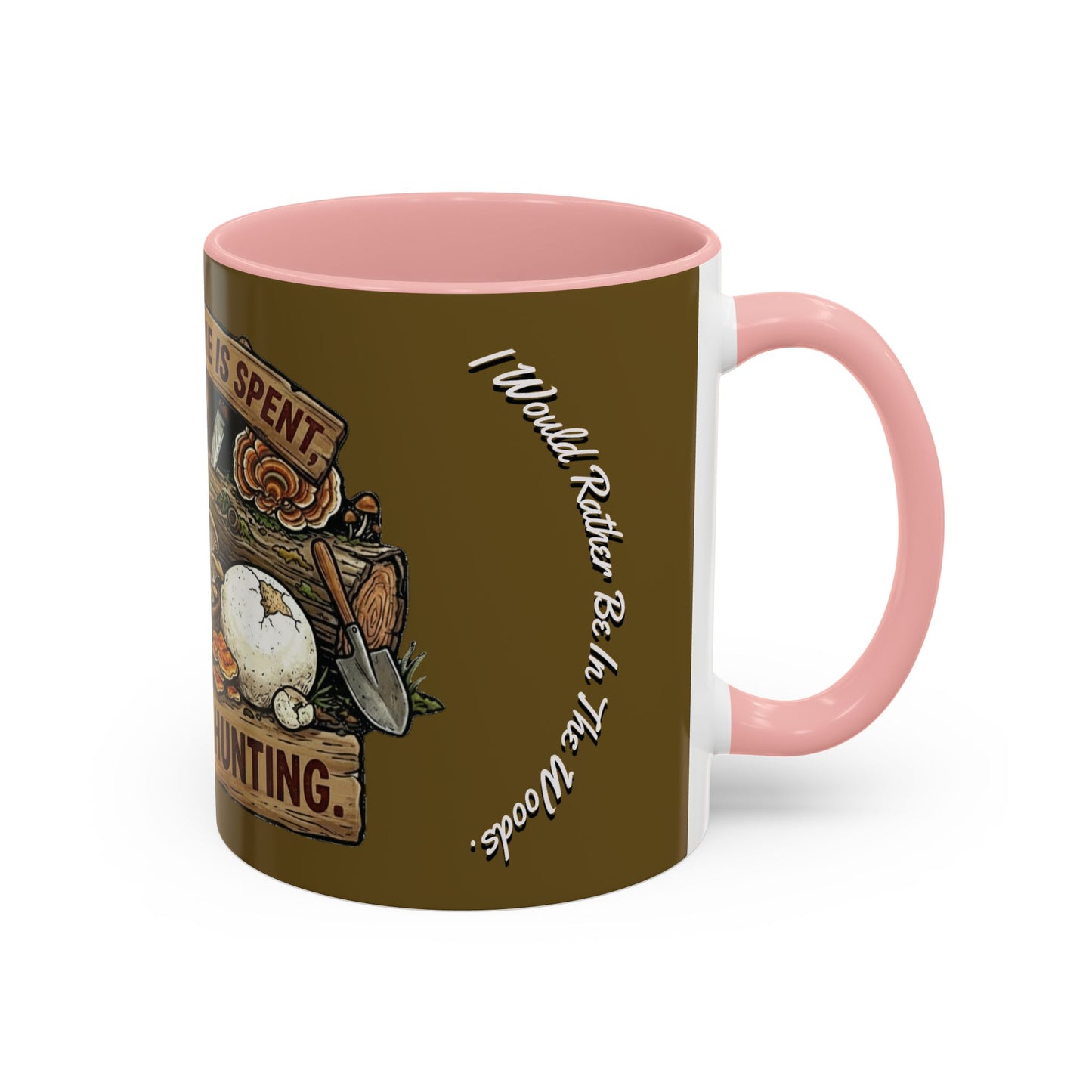 Mushroom Hunting Coffee Mug – "My Spore Time Is Spent" Rustic Forager Accent Mug