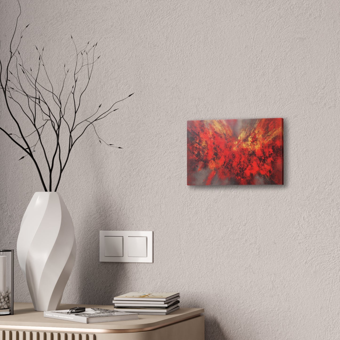 Exploding With Love -Abstract Red Canvas Wall Art
