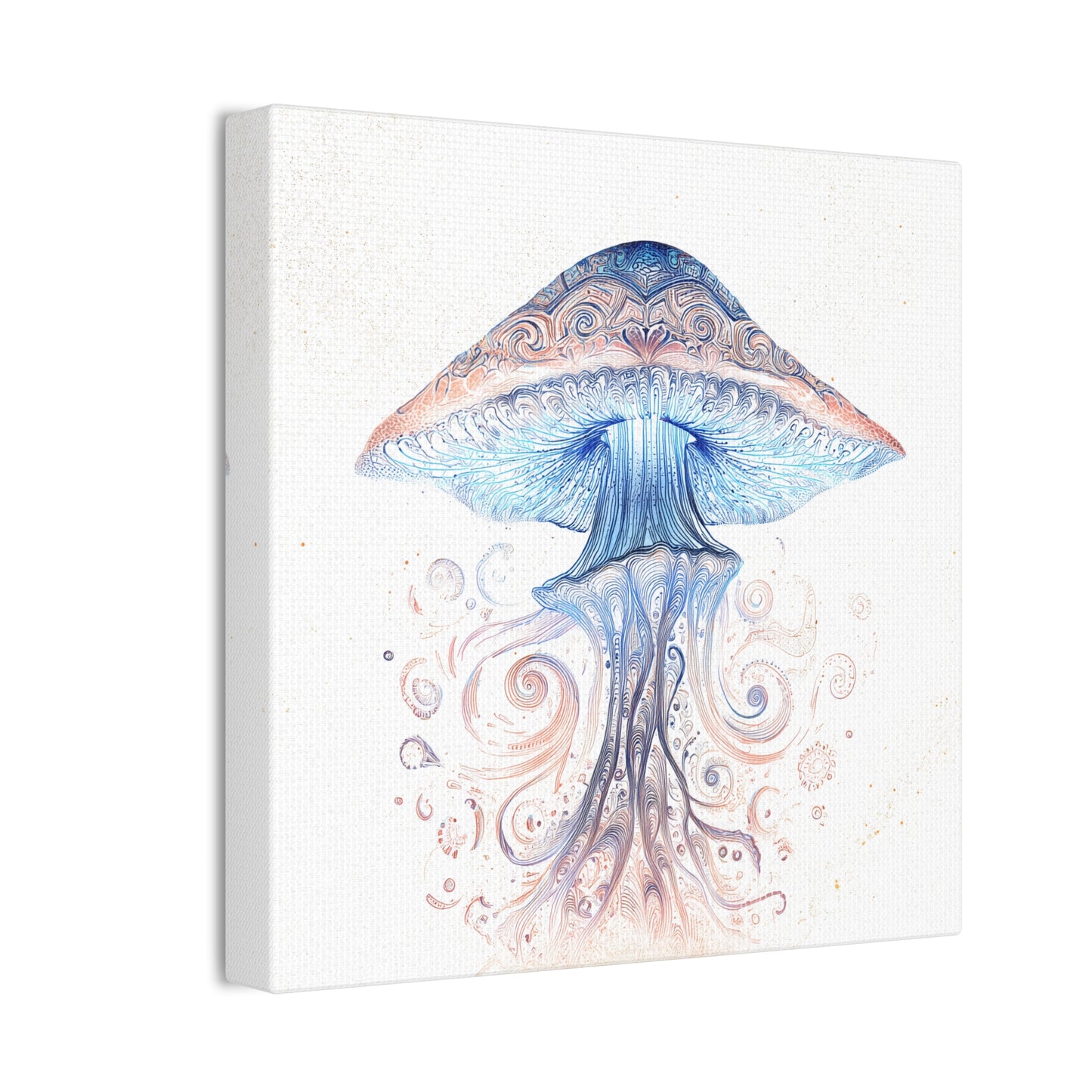 Swirl Light -Mushroom Canvas Art, Stretched Wall Decor, Bohemian Home Decor, Psychedelic Wall Art, Nature-Inspired Art