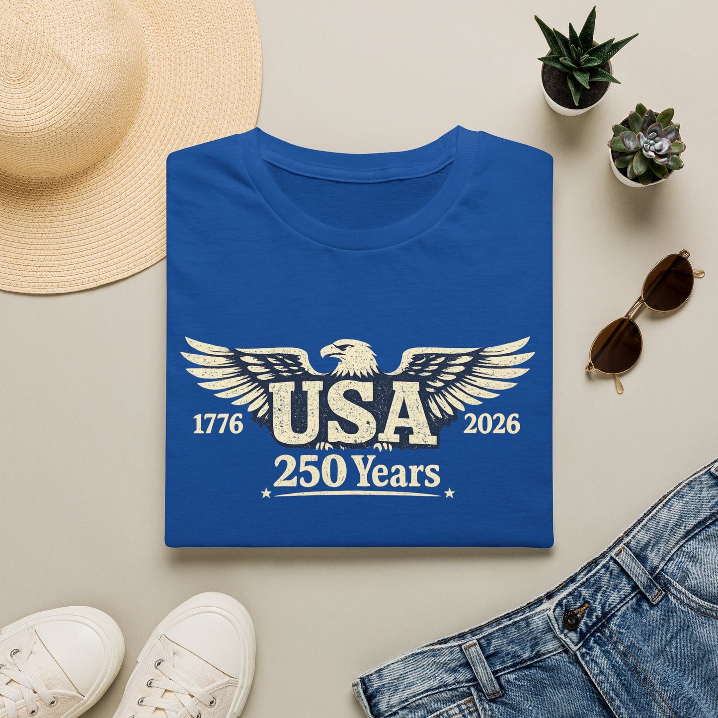 USA 250 Years Graphic T-Shirt — 1776–2026 Bicentennial Eagle Tee