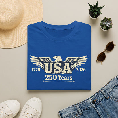 USA 250 Years Graphic T-Shirt — 1776–2026 Bicentennial Eagle Tee