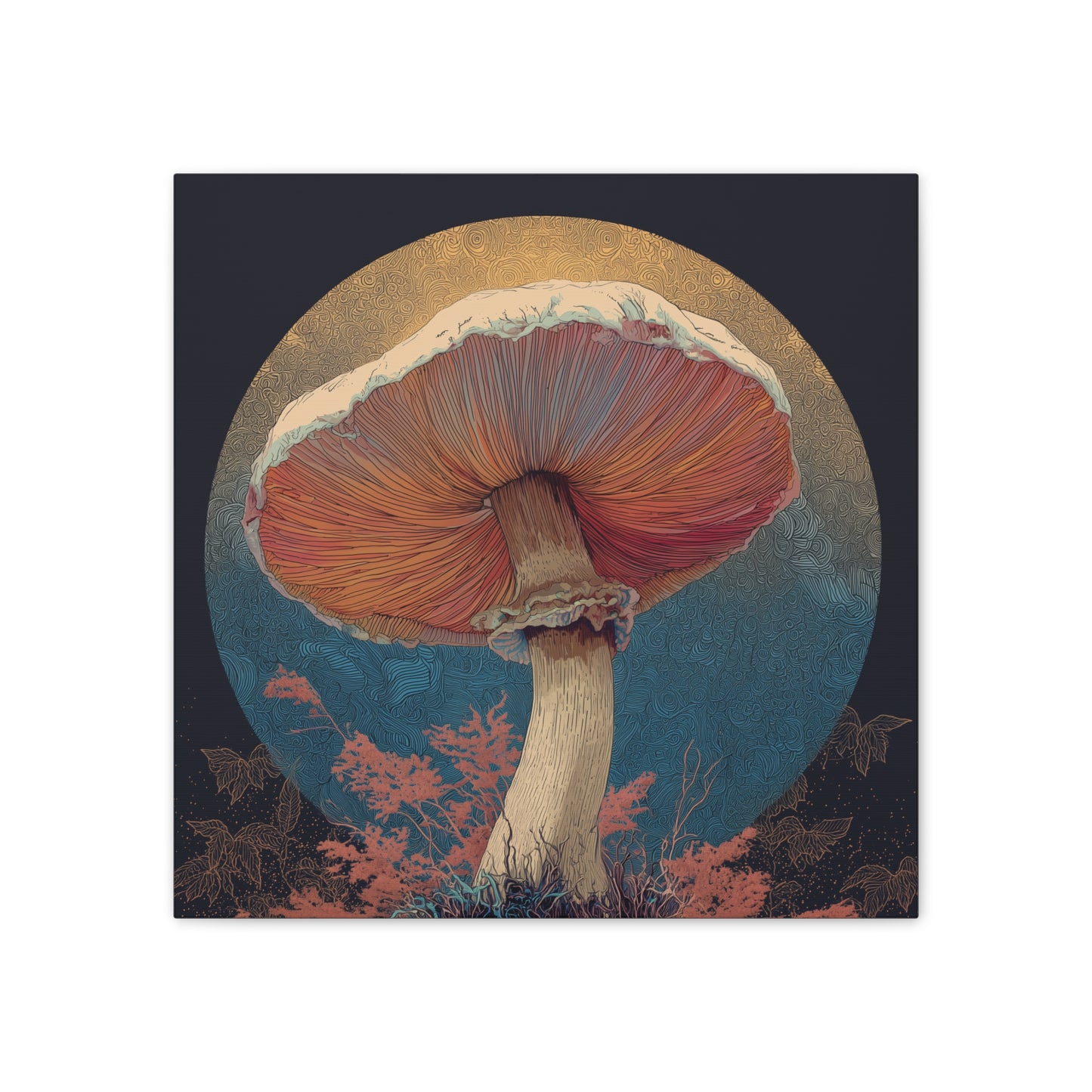 Unreal Shroom -Mushroom Canvas Art, Stretched Wall Decor, Bohemian Home Decor, Psychedelic Wall Art, Nature-Inspired Art