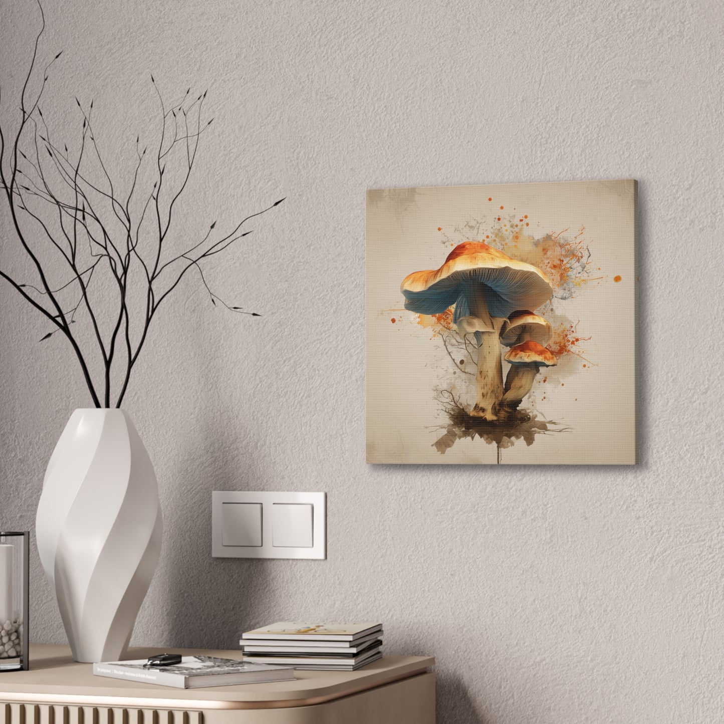 Mycelium Spread -Mushroom Canvas Art, Stretched Wall Decor, Bohemian Home Decor, Psychedelic Wall Art, Nature-Inspired Art