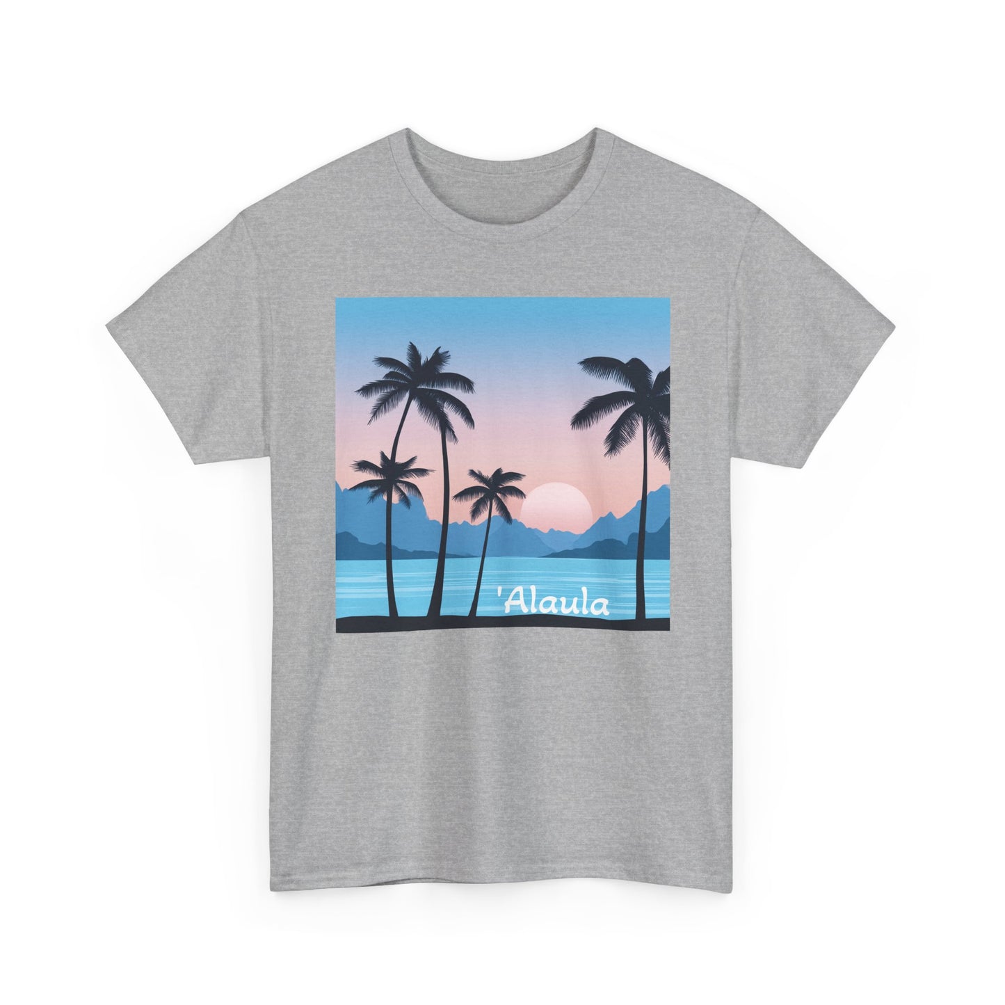 'Alaula Aloha Sunset Tee — Tropical Palm Beach Graphic T-Shirt