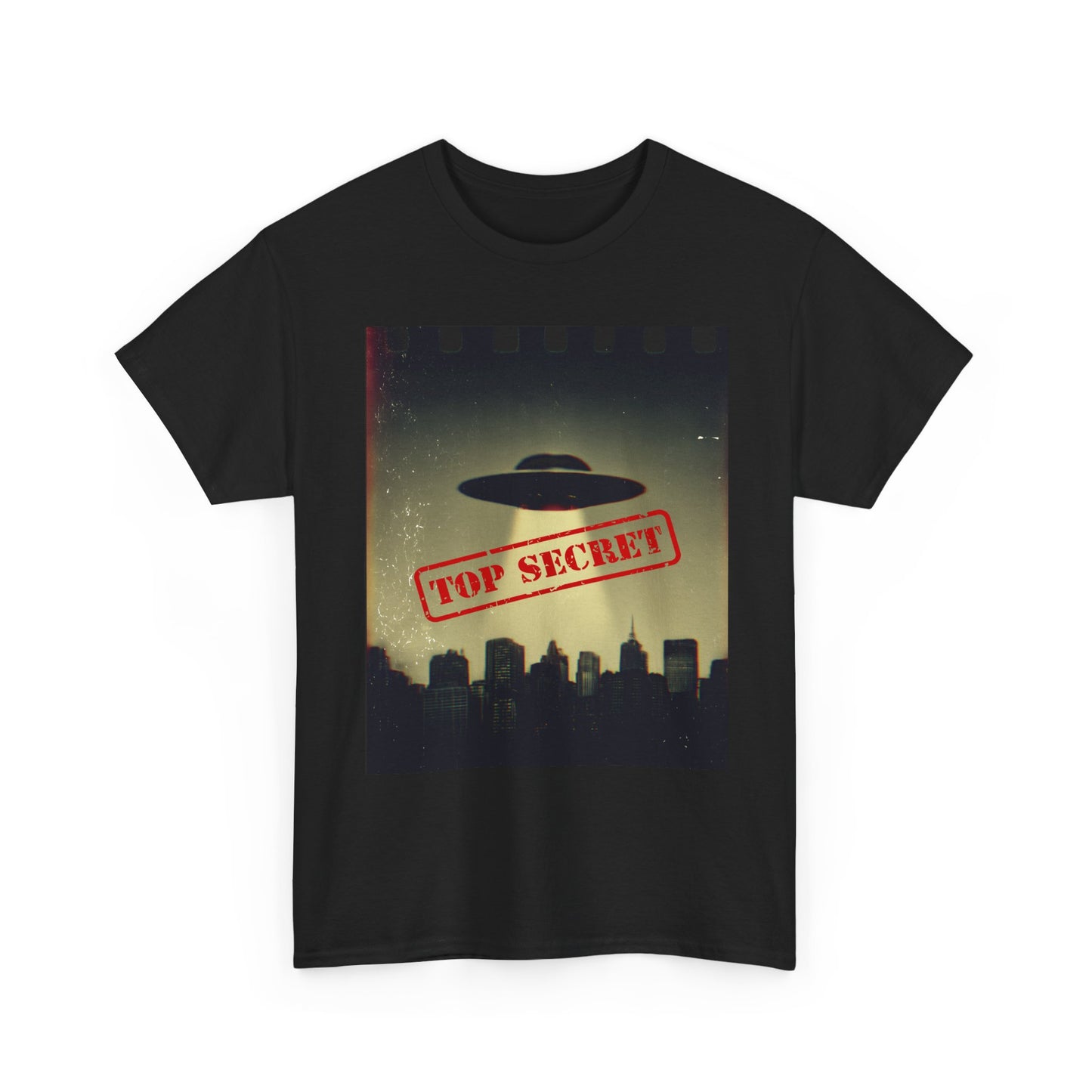 Alien Top Secret Unisex Heavy Cotton Tee, UFO Lover Gift, Casual Wear, Sci-Fi Tee, Fun Graphic Shirt, Vintage Style