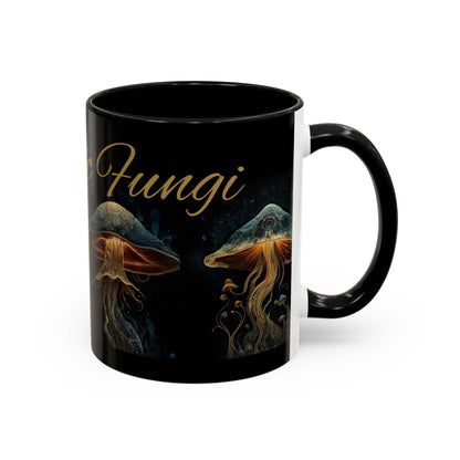 Dark Fantastic Fungi Coffee Mug - Magical Ocean Mushroom Art (11/15oz)