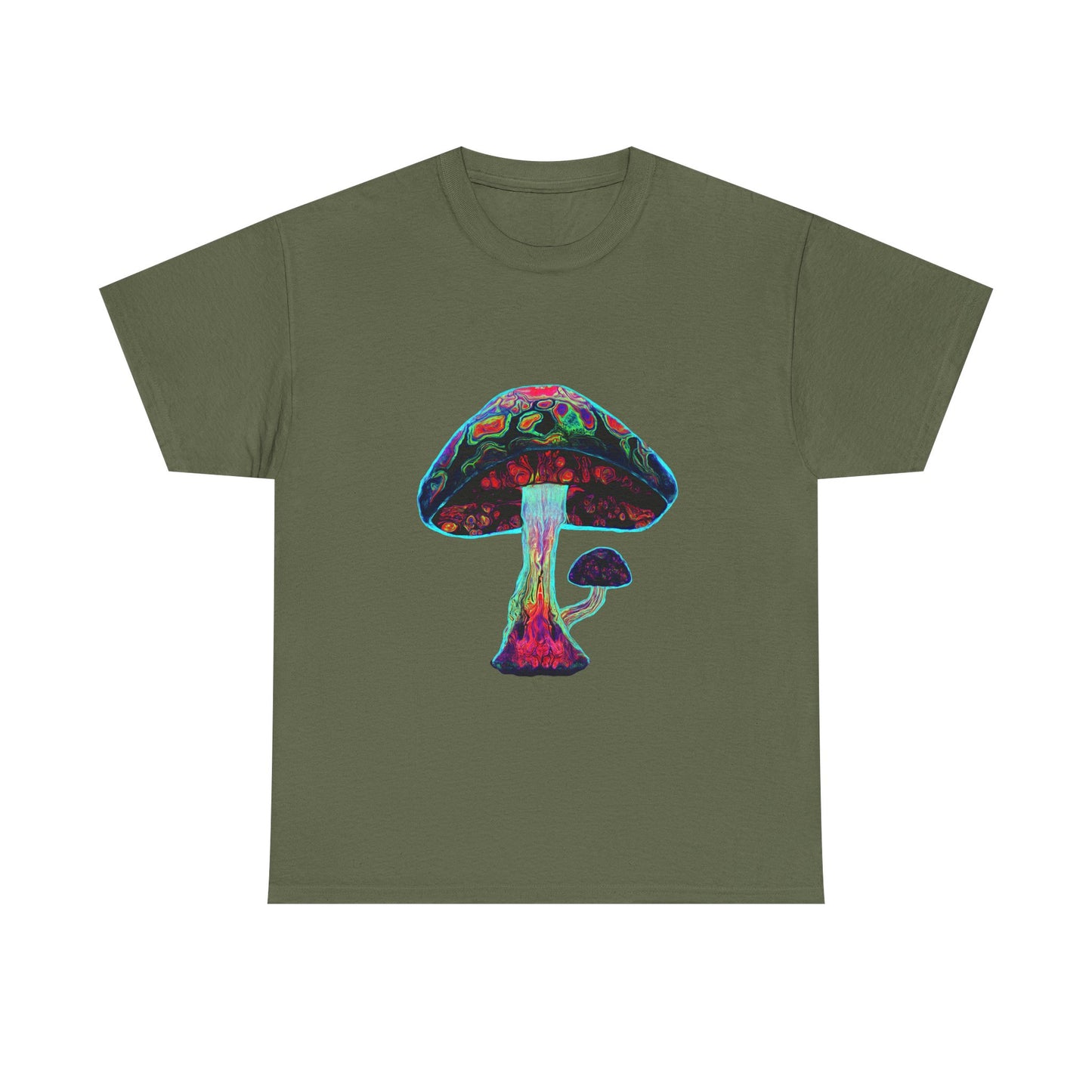 Tie Dye Psychedelic Mushroom 3 -Tee, Unisex Heavy Cotton T-Shirt, Vibrant Graphic Shirt, Perfect for Festivals, Eco-friendly Gift, Casual Wea
