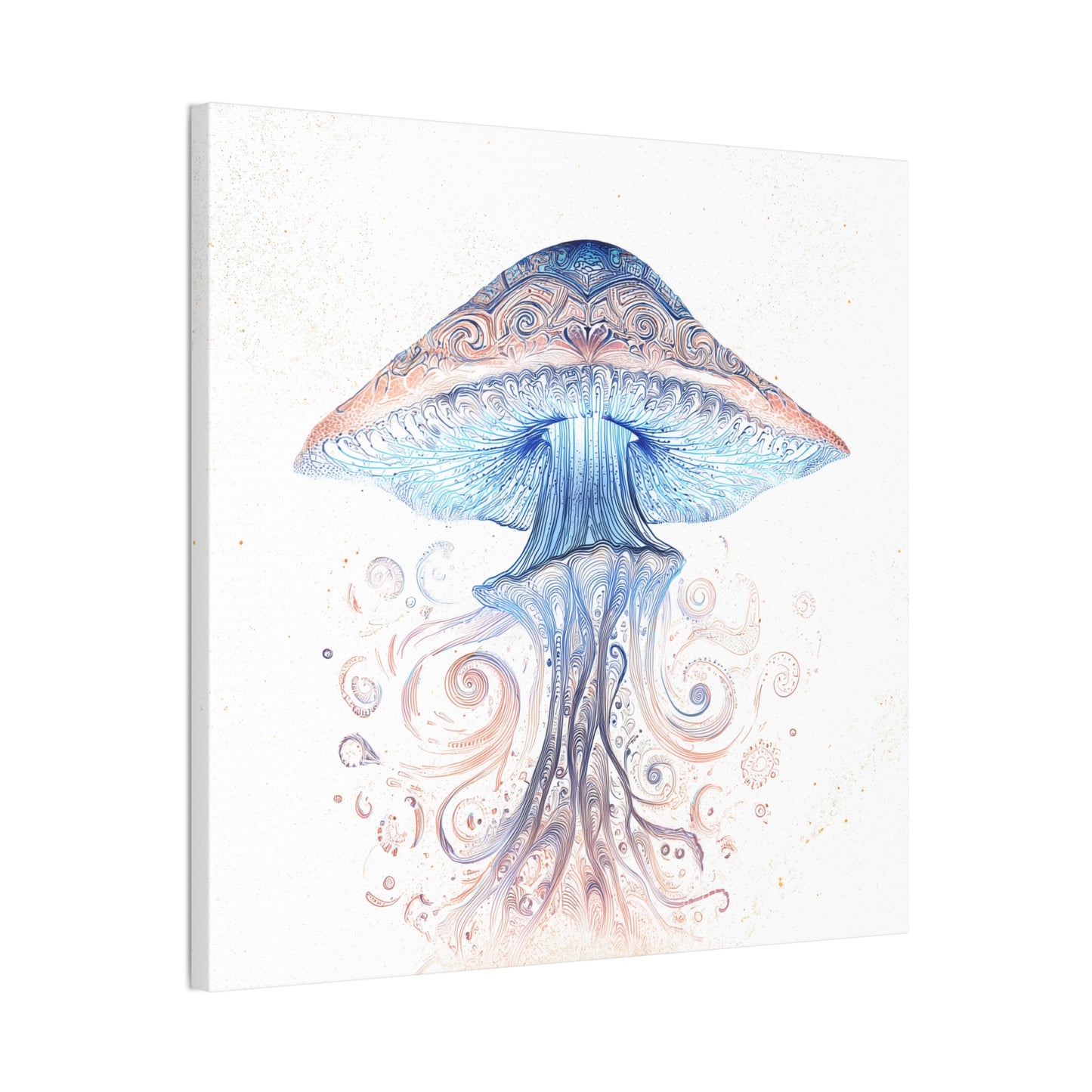Swirl Light -Mushroom Canvas Art, Stretched Wall Decor, Bohemian Home Decor, Psychedelic Wall Art, Nature-Inspired Art