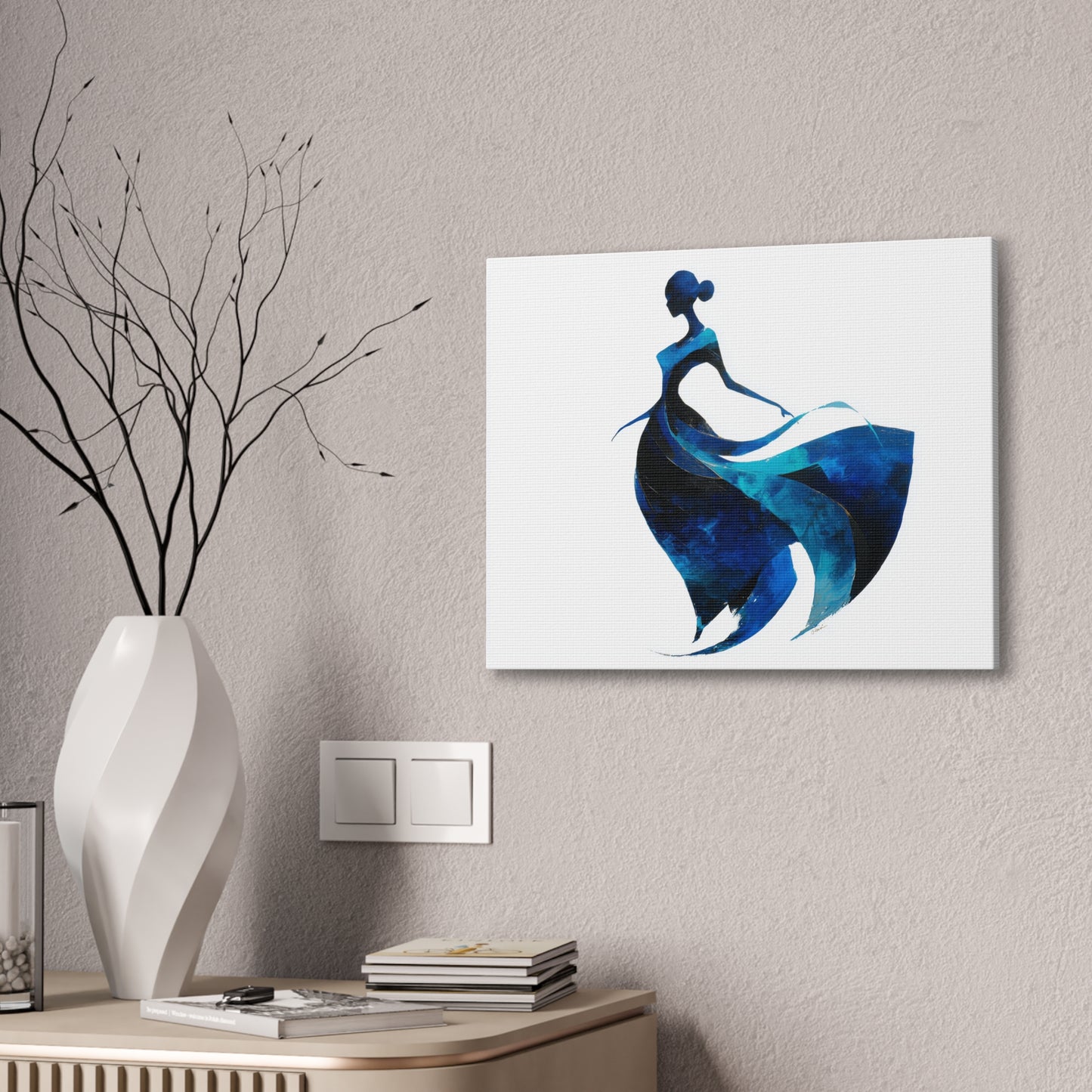 Copy of Dancing with the Water Series #5 -Elegant Silhouette Canvas Wall Art, Abstract Decor for Home, Gift for Women, Living Room Artwork, Dance Theme Decoration