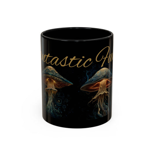 Dark Fantastic Fungi Coffee Mug - Magical Ocean Mushroom Art (11/15oz)