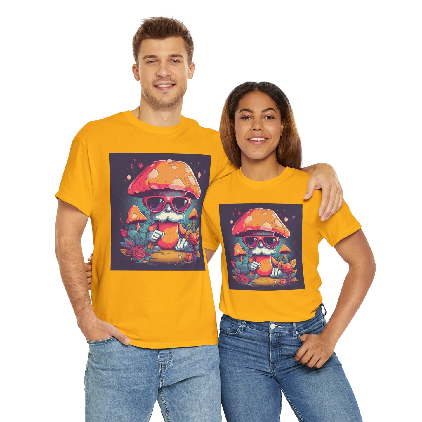 Cool Mushroom Graphic Tee, Retro T-Shirt, Unique Gift for Nature Lovers, Eco-Friendly Apparel, Perfect for Parties and Festivals