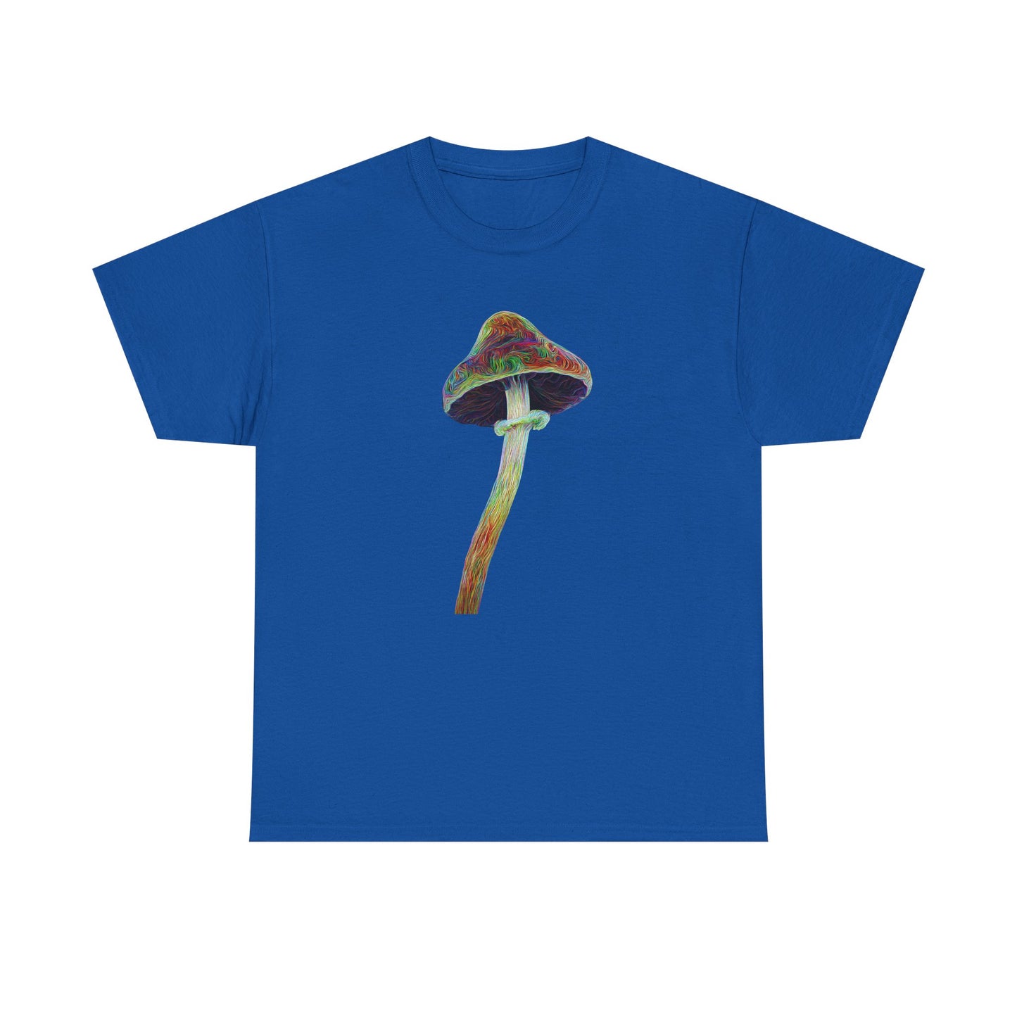 Colorful Psychedelic Mushroom2 - Tee, Unisex Heavy Cotton T-Shirt, Vibrant Graphic Shirt, Perfect for Festivals, Eco-friendly Gift, Casual Wear