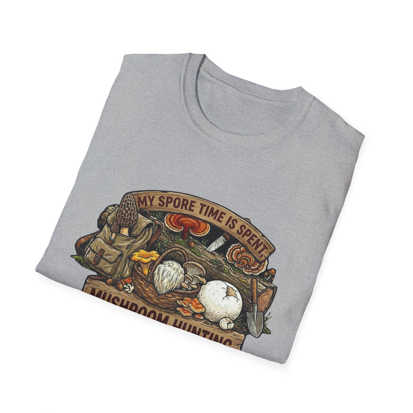 Mushroom Hunting T-Shirt — 'My Spore Time Is Spent' For Foragers & Outdoor Lovers