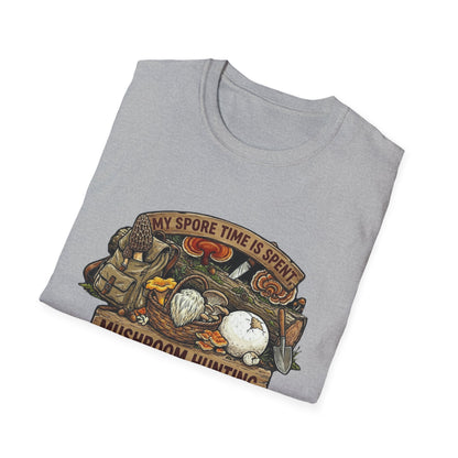 Mushroom Hunting T-Shirt — 'My Spore Time Is Spent' For Foragers & Outdoor Lovers