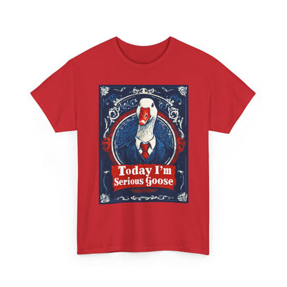 Serious Goose Tee, Funny Graphic T-Shirt, Quirky Unisex Shirt, Unique Gift for Goose Lovers, Perfect for Casual Wear