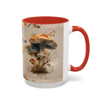 Mushroom Magic Accent Coffee Mug — 11/15oz Ceramic Cup with Woodland Fungi Design