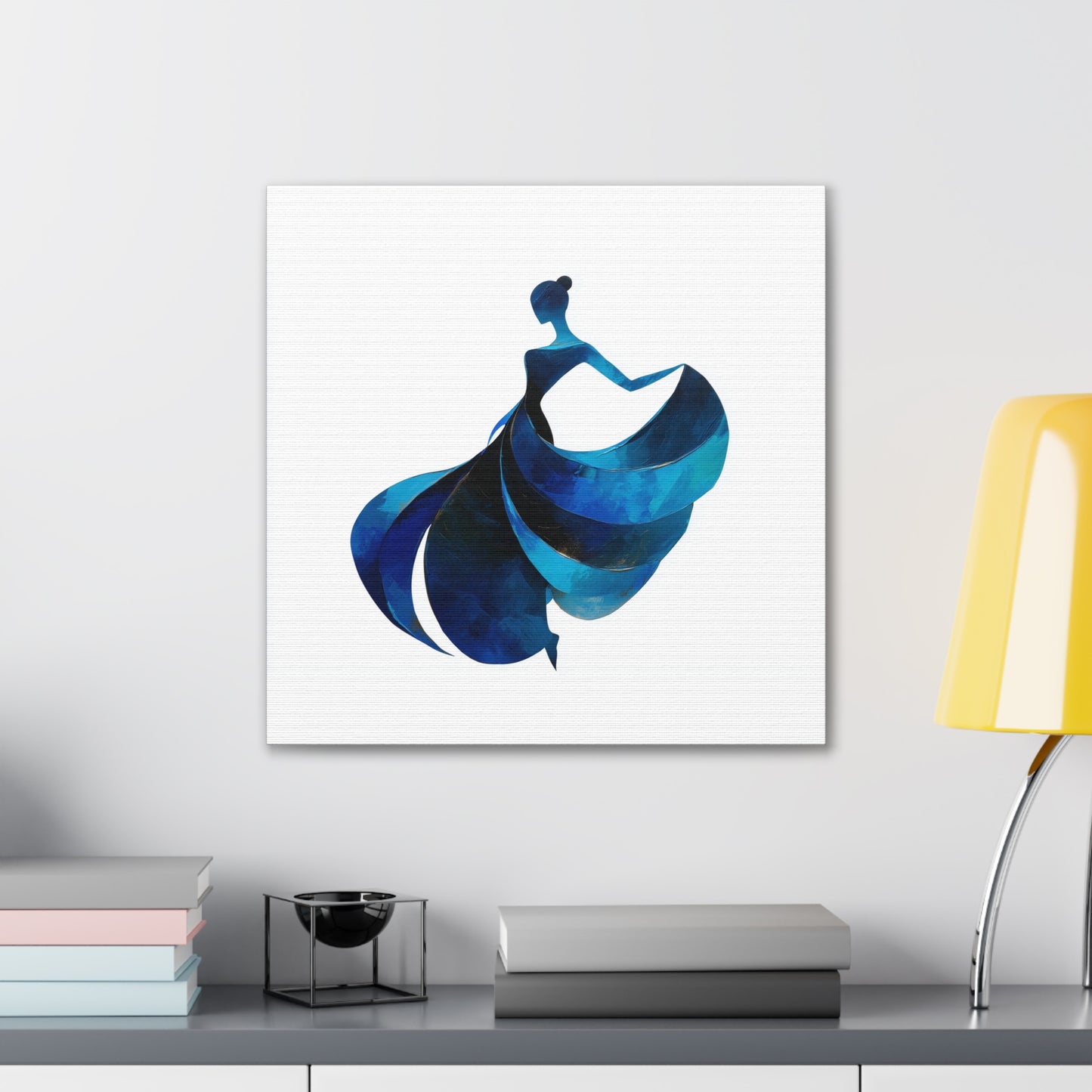 Dancing with the Water Series #4 -Elegant Silhouette Canvas Wall Art, Abstract Decor for Home, Gift for Women, Living Room Artwork, Dance Theme Decoration