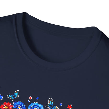 America 250th Birthday T-Shirt – July 4, 1776–2026 Patriotic Floral Tee