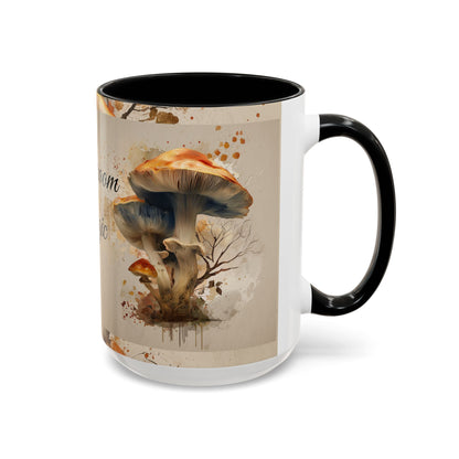 Mushroom Magic Accent Coffee Mug — 11/15oz Ceramic Cup with Woodland Fungi Design