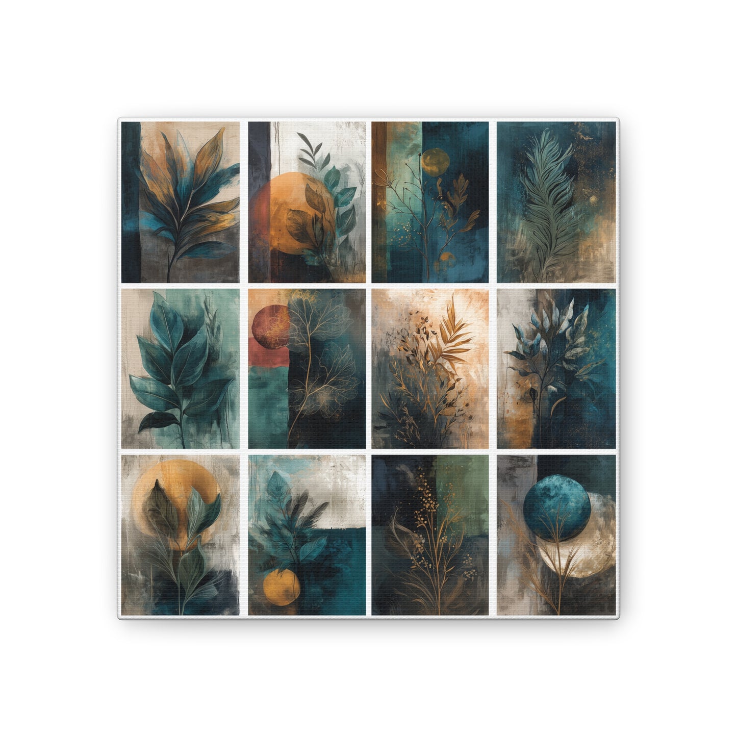 Blue Green Series #5 -Botanical Wall Art, Nature-Inspired Home Décor, Eco-Friendly Canvas Print, Greenery Art Piece, Living Room Wall Hanging