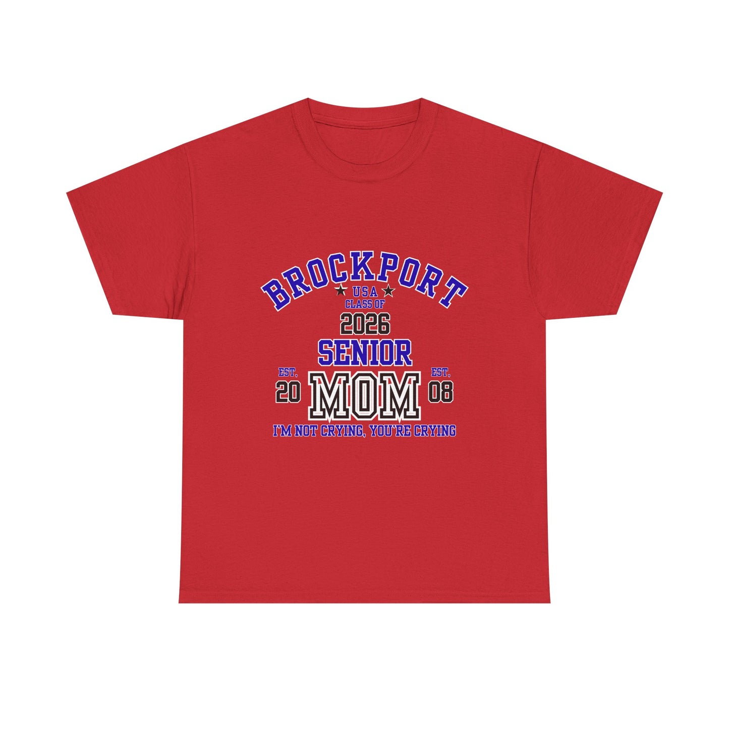 Brockport Senior Mom Tee | Class of 2026 Unisex Heavy Cotton T-Shirt, Perfect for Graduation, Family Celebrations, Gifts, School Events