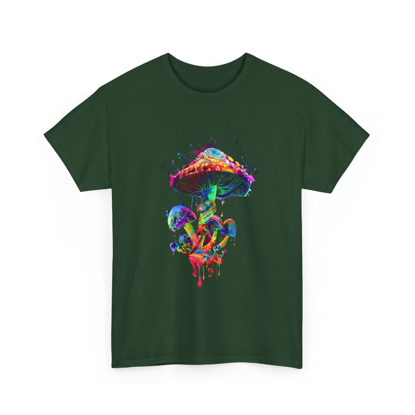 Tie Dye Psychedelic Mushroom 4  -Tee, Unisex Heavy Cotton T-Shirt, Vibrant Graphic Shirt, Perfect for Festivals, Eco-friendly Gift, Casual Wea