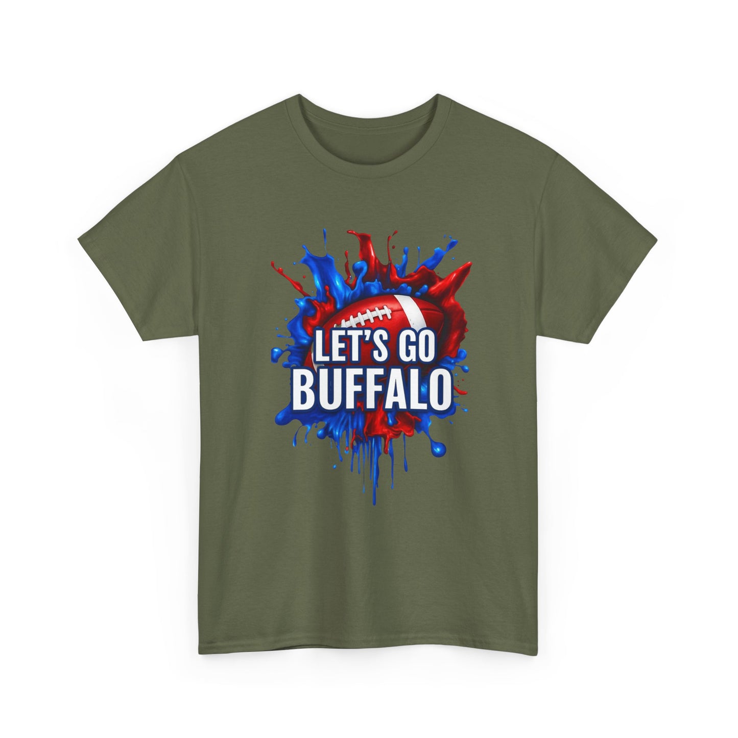 Let's Go Buffalo Splat -Buffalo Sports Fan Tee - Let's Go Buffalo Shirt, Game Day Apparel, Unisex Cotton T-Shirt, Tailgate Wear, Football Team Gear