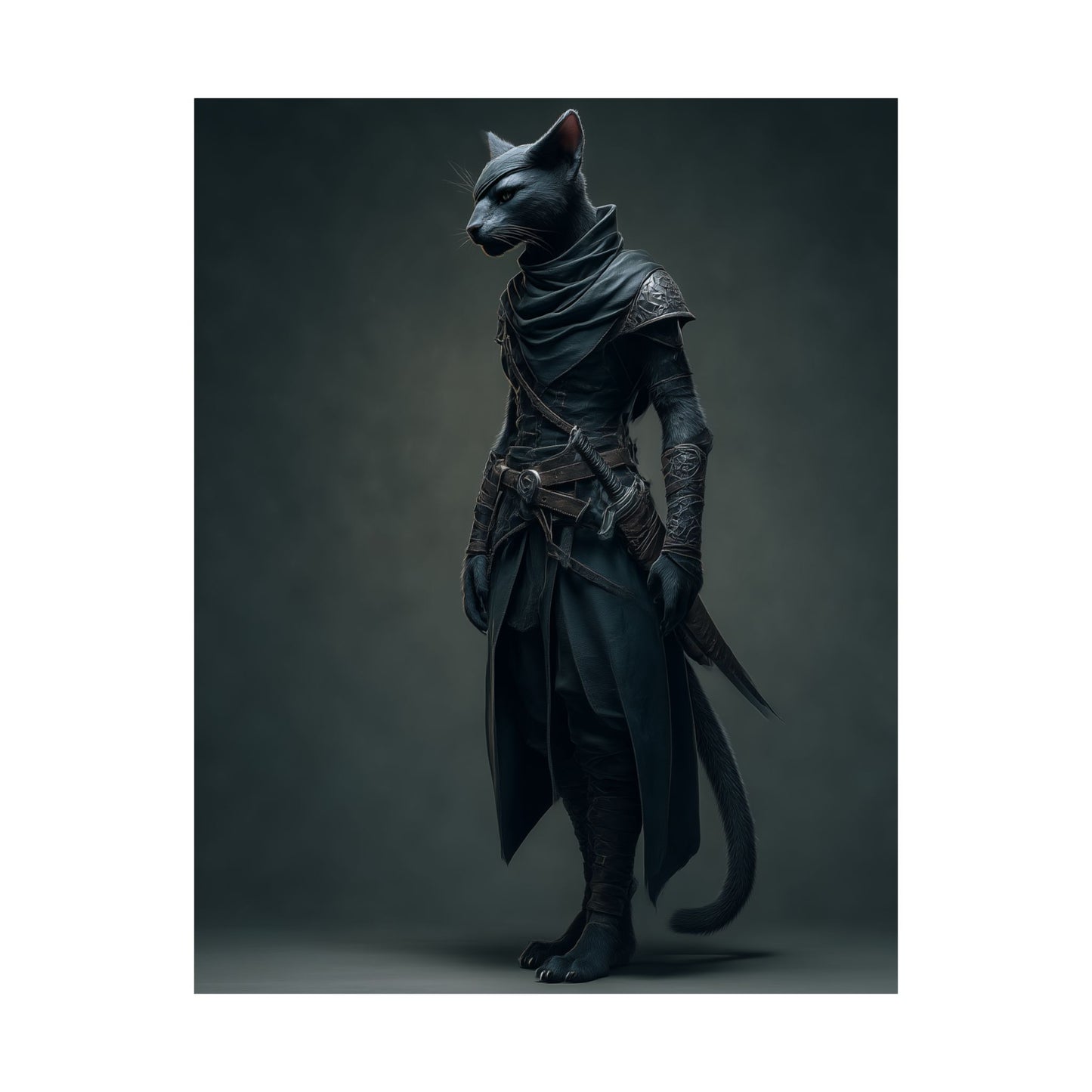 Tabaxi Rogue Satin PAPER POSTER — Dark Fantasy Wall Art