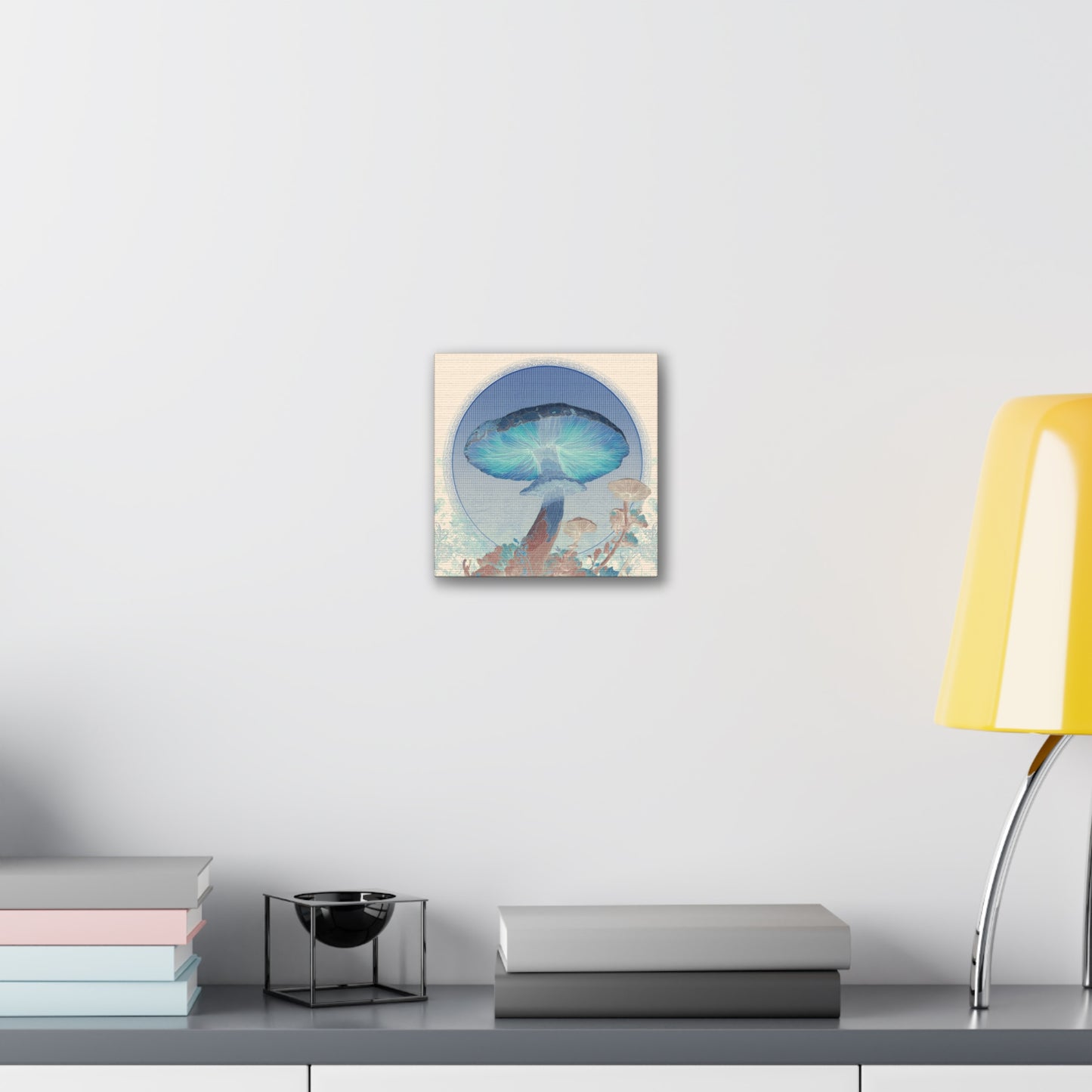 Surreal Shroom Light -Mushroom Canvas Art, Stretched Wall Decor, Bohemian Home Decor, Psychedelic Wall Art, Nature-Inspired Art