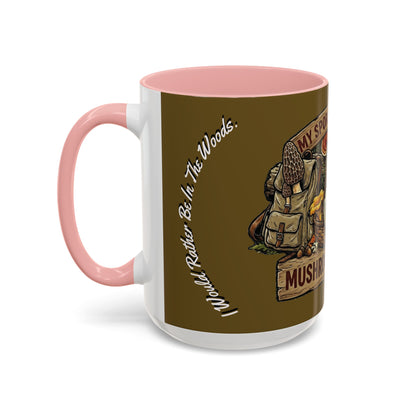 Mushroom Hunting Coffee Mug – "My Spore Time Is Spent" Rustic Forager Accent Mug