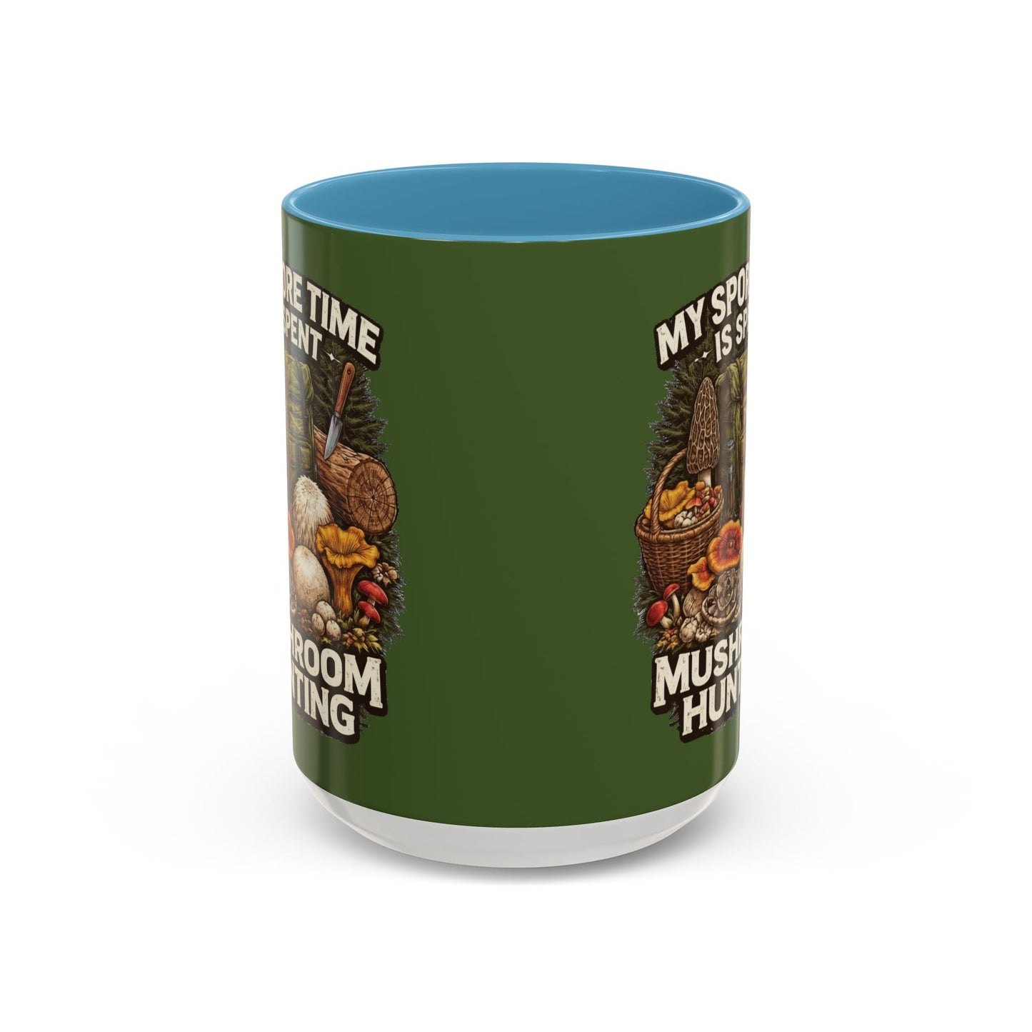 Mug - "My Spore Time Is Spent Mushroom Hunting" Accent Coffee Mug (11/15oz)