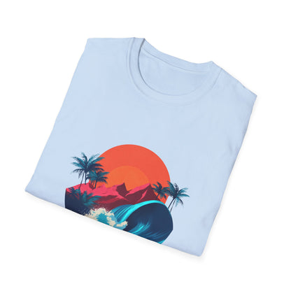 Sunset Surf T-Shirt — Retro Beach Wave Graphic Tee