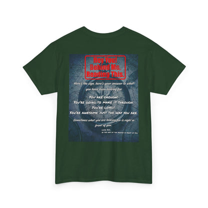 Hey You, The Answer. Motivational Back Print Tee — “Behind Me” Inspirational Graphic T‑Shirt
