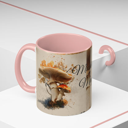 Mushroom Magic Accent Coffee Mug — 11/15oz Ceramic Cup with Woodland Fungi Design