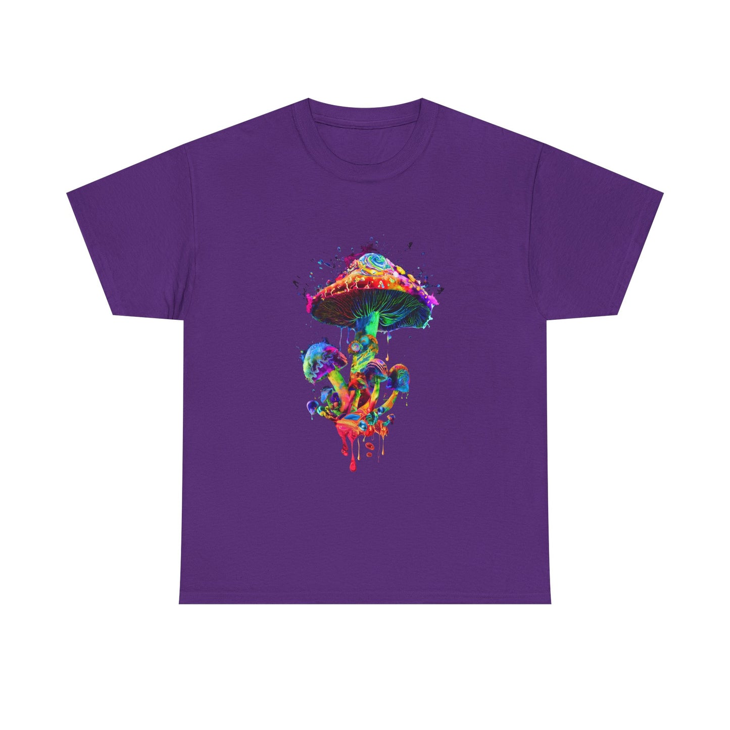 Tie Dye Psychedelic Mushroom 4  -Tee, Unisex Heavy Cotton T-Shirt, Vibrant Graphic Shirt, Perfect for Festivals, Eco-friendly Gift, Casual Wea