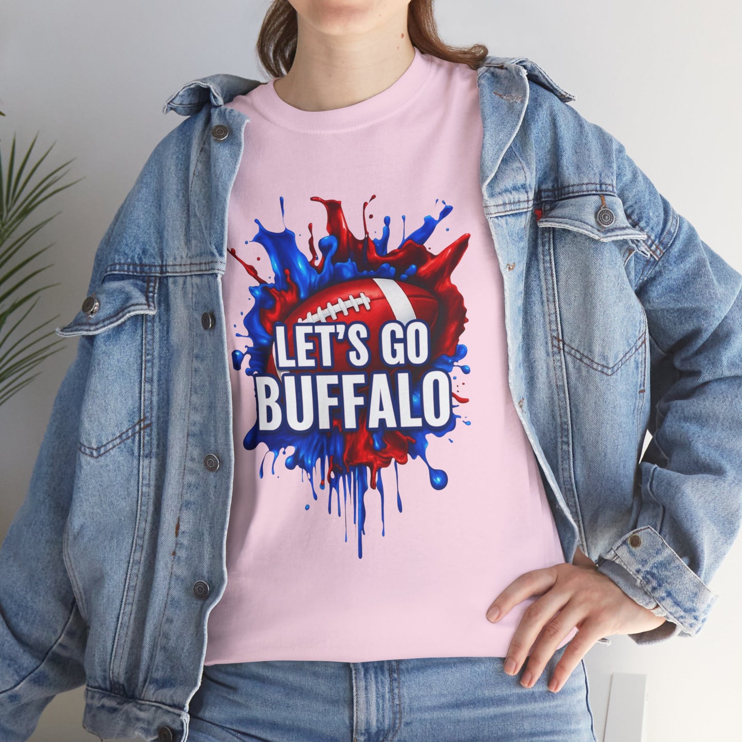 Let's Go Buffalo Splat -Buffalo Sports Fan Tee - Let's Go Buffalo Shirt, Game Day Apparel, Unisex Cotton T-Shirt, Tailgate Wear, Football Team Gear