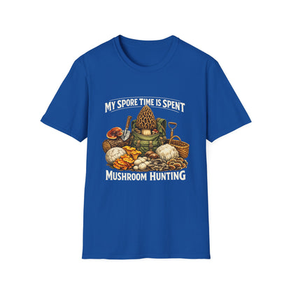 Mushroom Hunting T-Shirt — "My Spore Time Is Spent" For Foragers & Nature Lovers