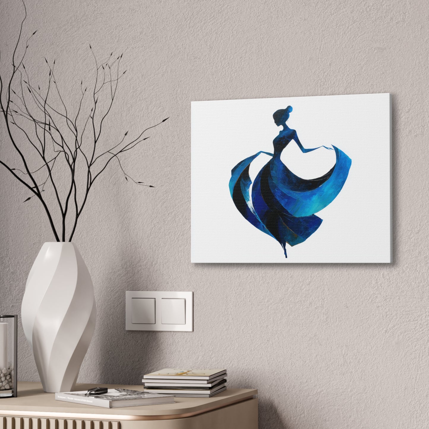 Dancing with the Water Series #2 -Elegant Silhouette Canvas Wall Art, Abstract Decor for Home, Gift for Women, Living Room Artwork, Dance Theme Decoration